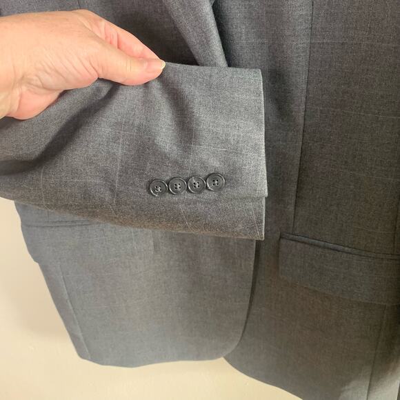 Jos. A. Bank Size 40L Men's Tailored Fit Sport Coat Blazer Jacket Gray Plaid - Picture 8 of 13